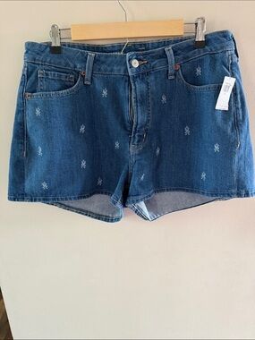 Old Navy Blue Denim High Rise Curvy Shorts